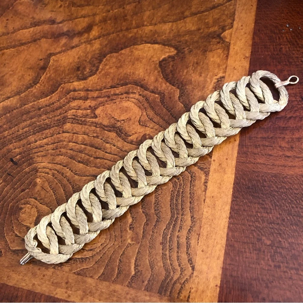 Vintage hand crafted braided gold strand bracelet
